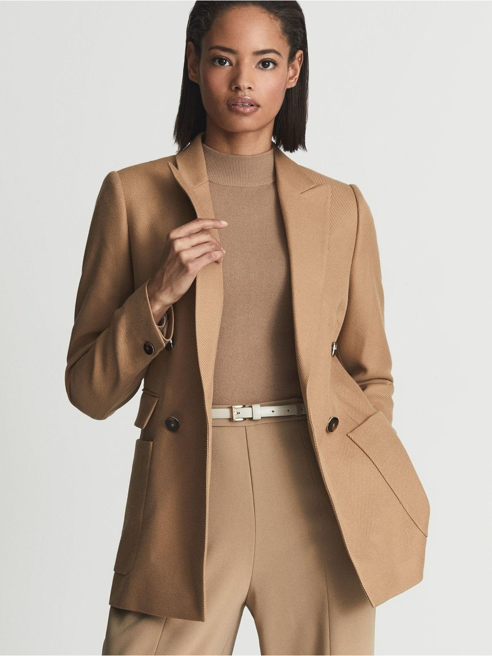 Reiss Larsson Double Breasted Twill Blazer US/CAN Size 2